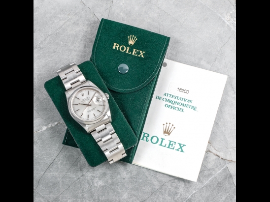 Rolex Datejust 36 Argento Oyster Silver Lining - Rolex Guarantee 16200
